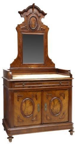 VICTORIAN MARBLE-TOP WALNUT DRESSING