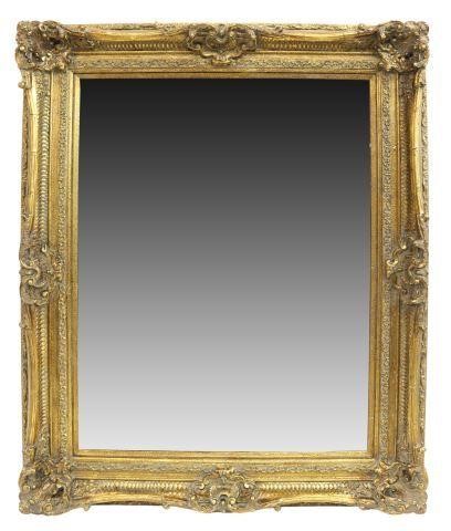 LARGE GILTWOOD BEVELED MIRROR,