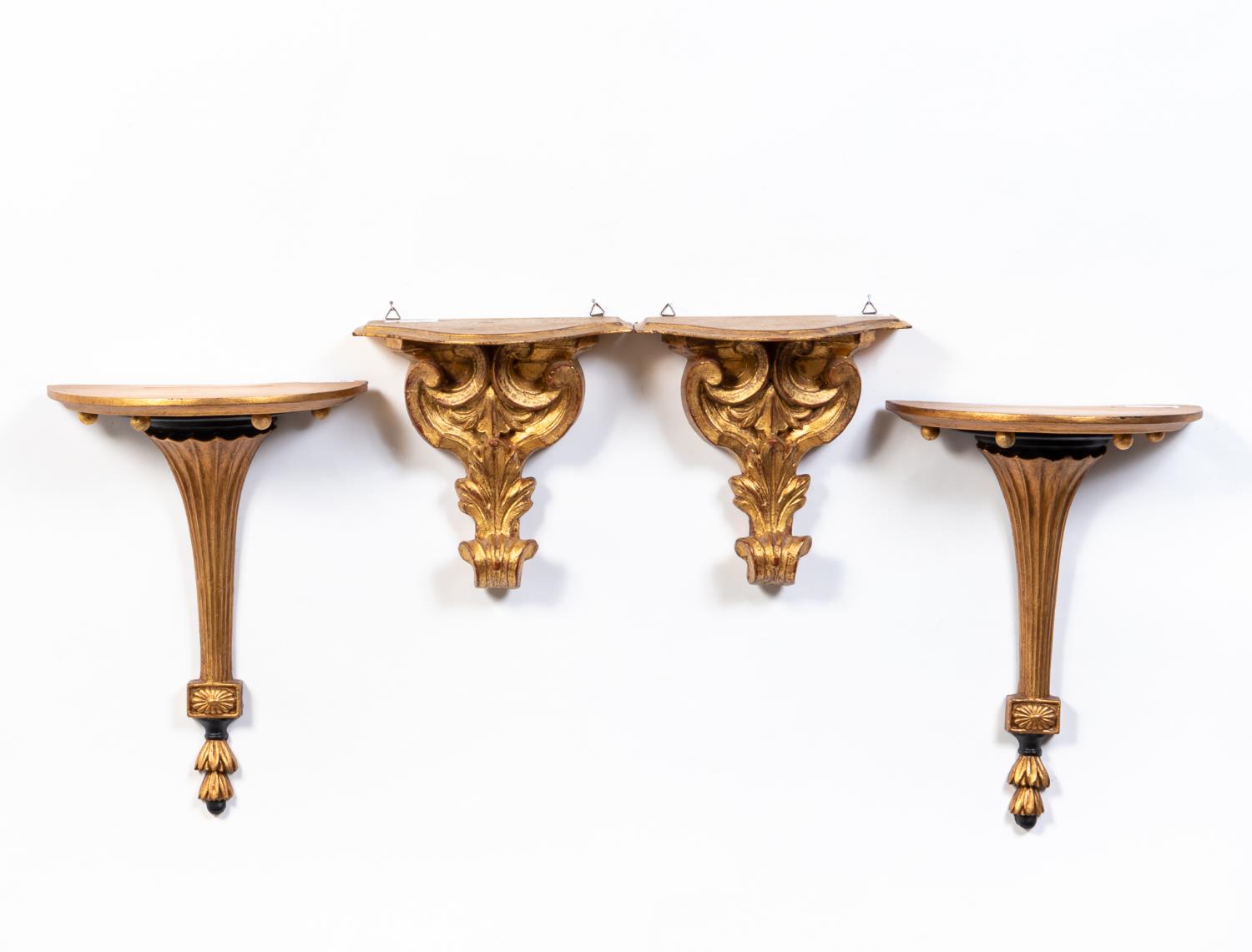 2 PR ITALIAN GILT CARVED HANGING 359571