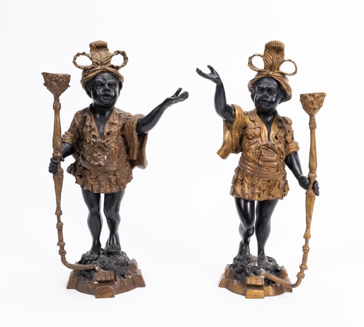 PAIR PATINATED BRONZE BLACKAMOOR 35957b