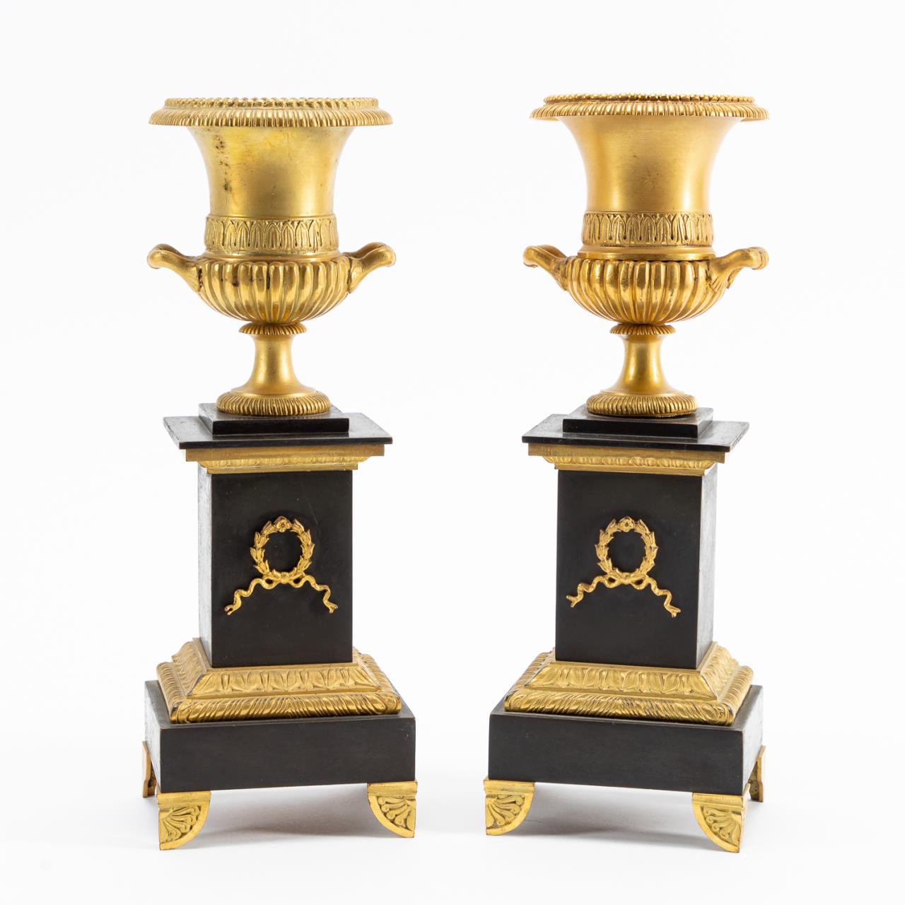  PAIR FRENCH GILT BRONZE GARNITURE 3595fe