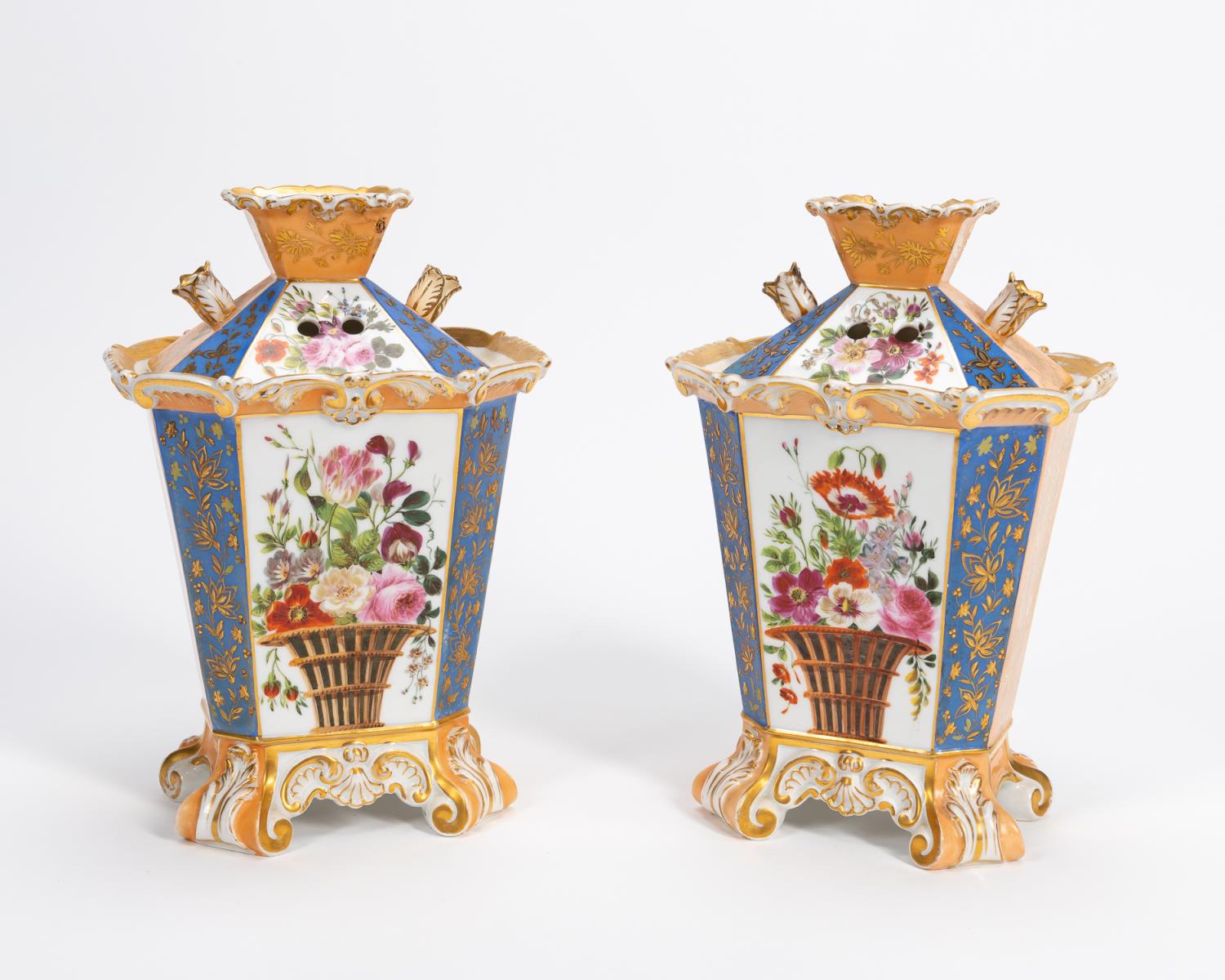 PAIR 19TH C OLD PARIS TALL LIDDED 359615