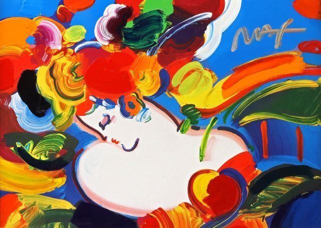 PETER MAX B 1937 ACRYLIC FLOWER 35965f