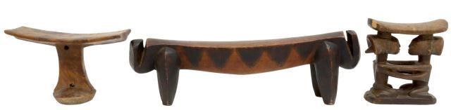 (3) AFRICAN WOOD CARVING & NECK