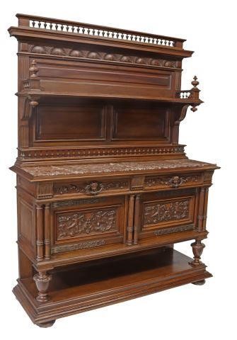 FRENCH HENRI II STYLE MARBLE TOP 3596be