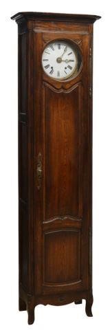 FRENCH MORBIER OAK LONG CASE CLOCK,