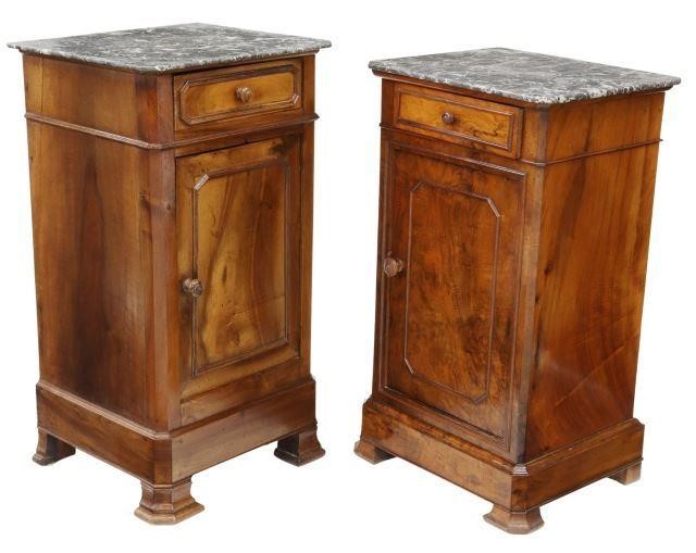 (2) FRENCH LOUIS PHILIPPE MARBLE-TOP