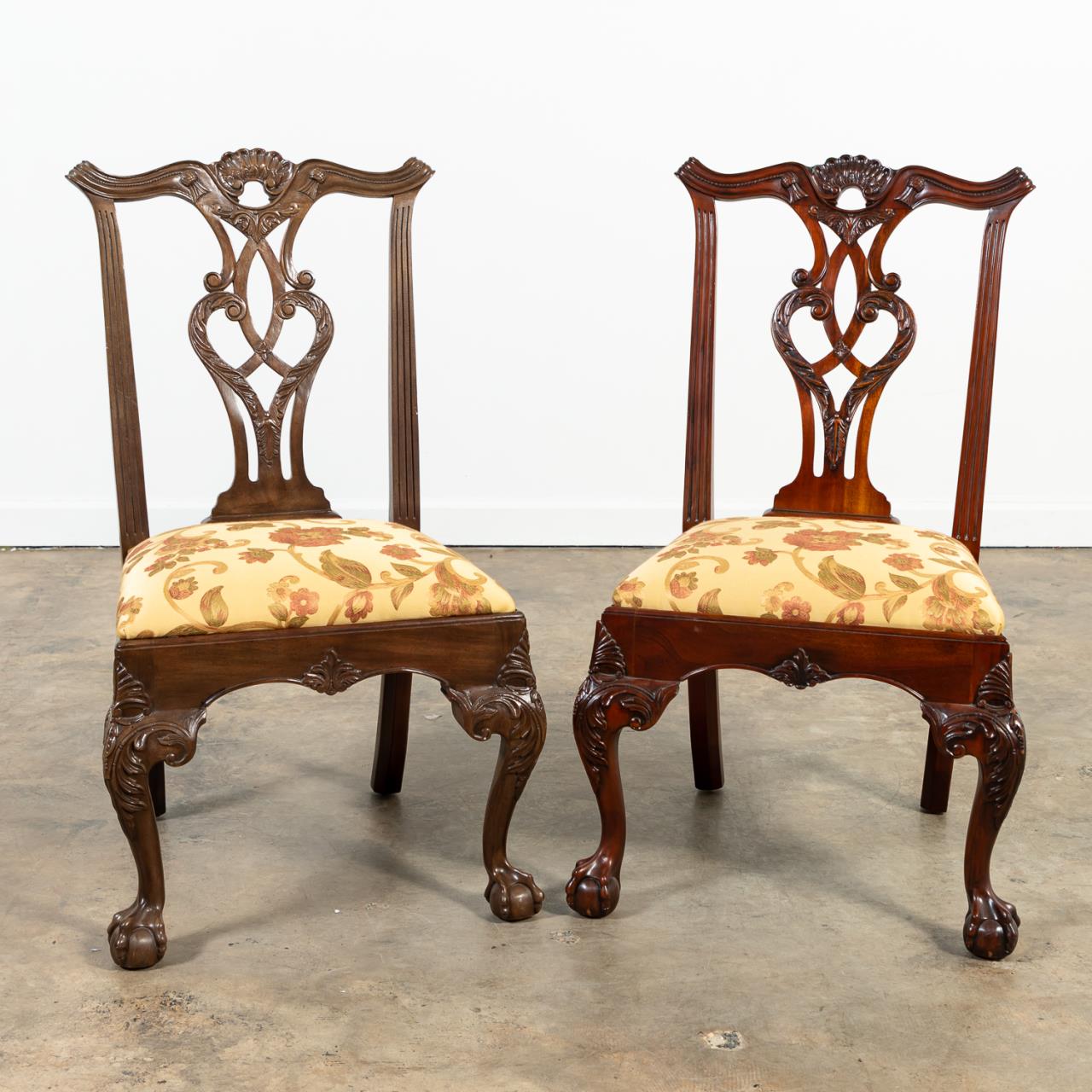 PAIR, CHIPPENDALE-STYLE MAHOGANY