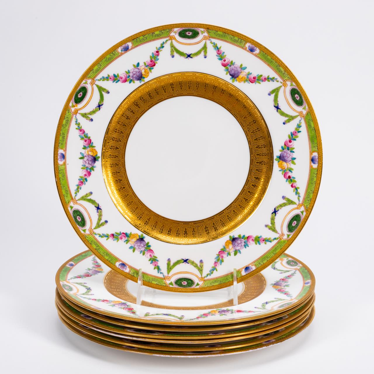 8 PCS, ROYAL WORCESTER DINNER PLATES,