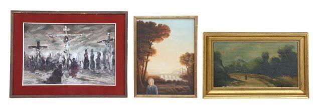  3 FRAMED ITALIAN SCHOOL PAINTINGS lot 359768