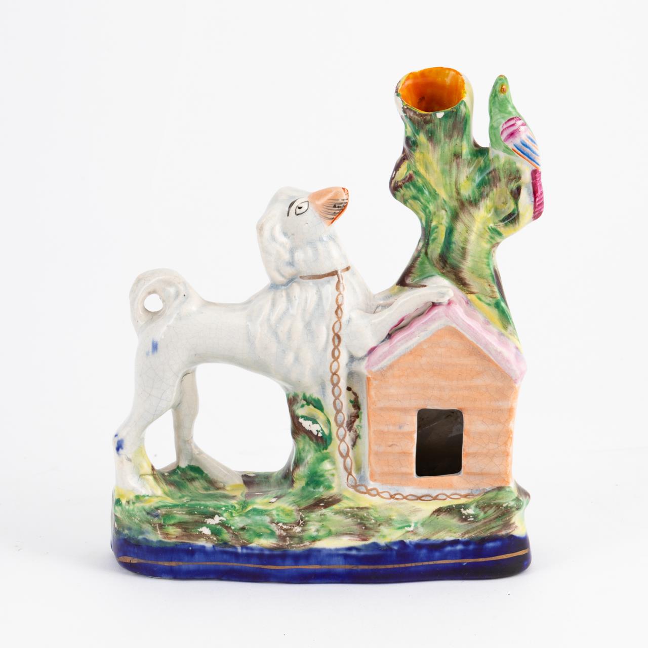 STAFFORDSHIRE DOG AND HOUSE CERAMIC