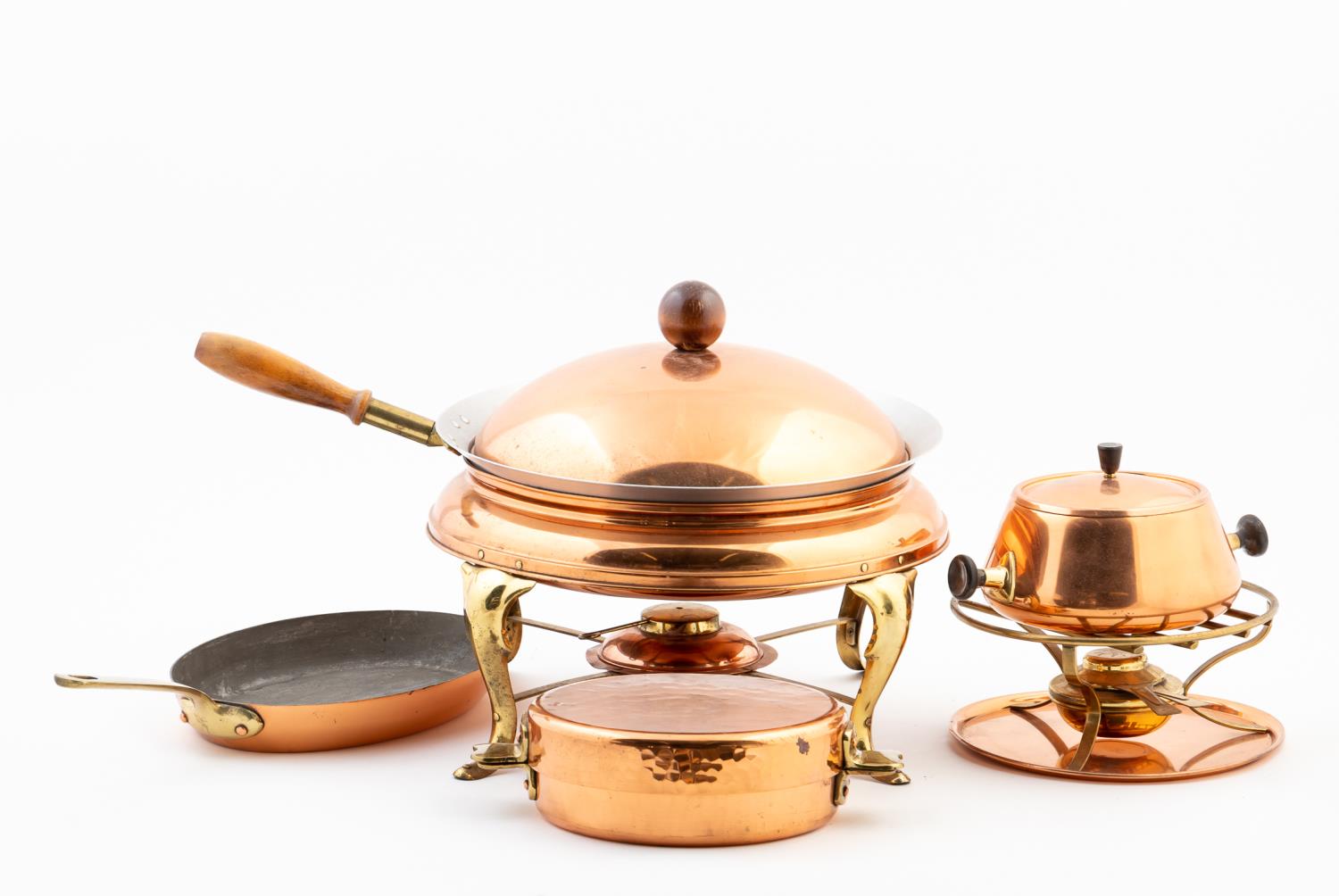 4 PCS COPPER COOKWARE CHAFING 3597e1