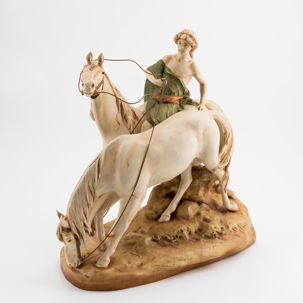 ROYAL DUX PORCELAIN EQUESTRIAN FIGURE,