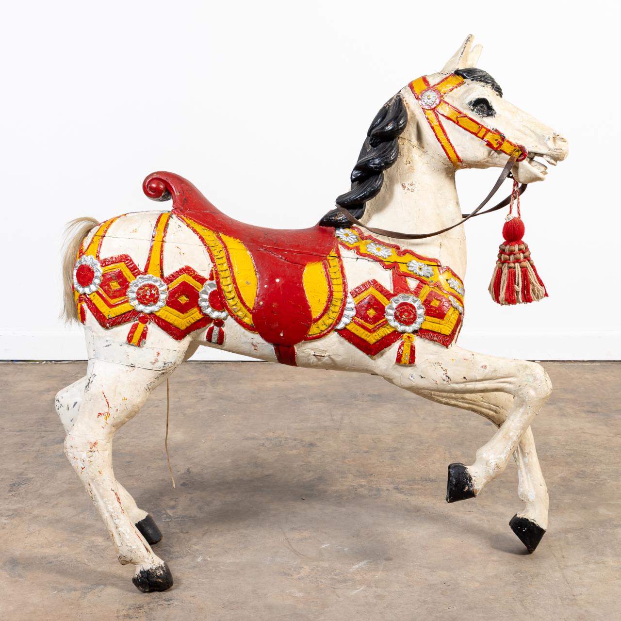 CARVED AND PAINTED WOODEN CAROUSEL