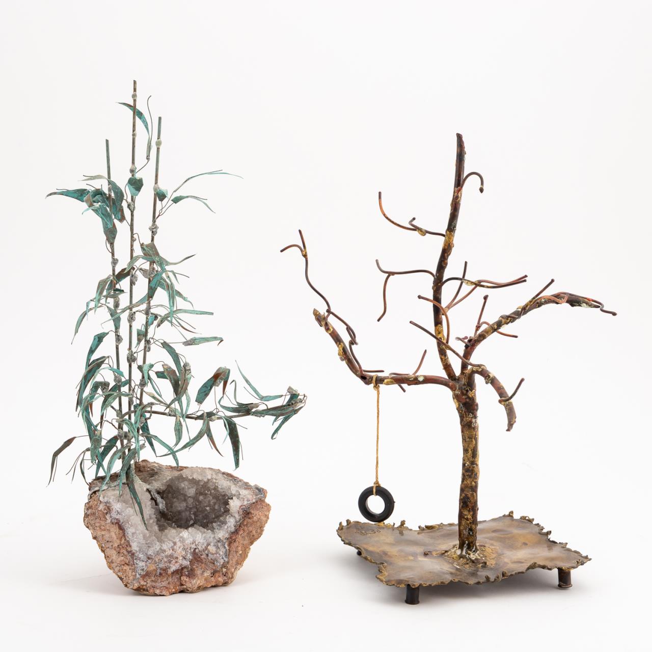 2 PCS COPPER AND MIXED METAL TREE 3598c1