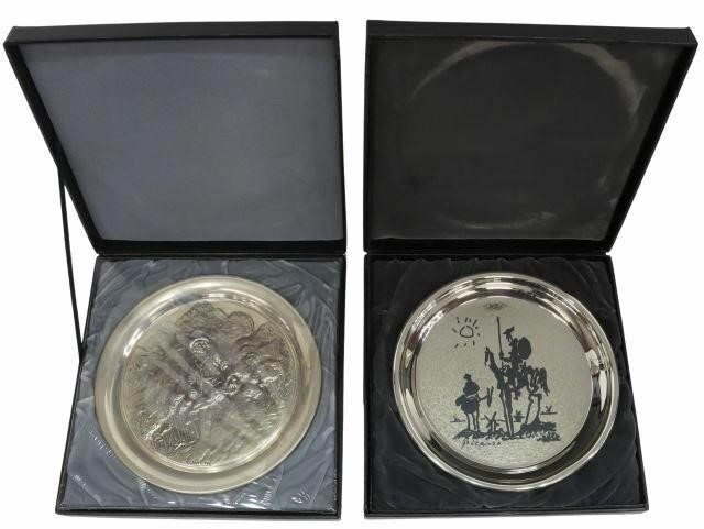 (2) GEO. WASHINGTON MINT STERLING PLATES,