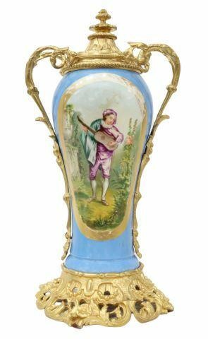 SEVRES STYLE METAL-MOUNTED PORCELAIN