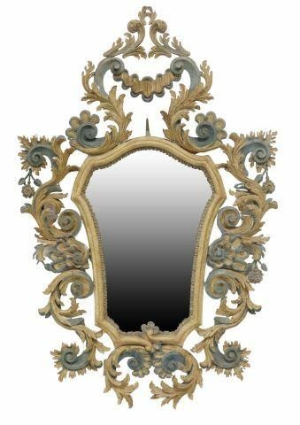 ITALIAN PAINTED CARTOUCHE MIRROR  359915