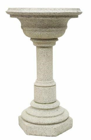 CARVED GRANITE HOLY WATER FONT/