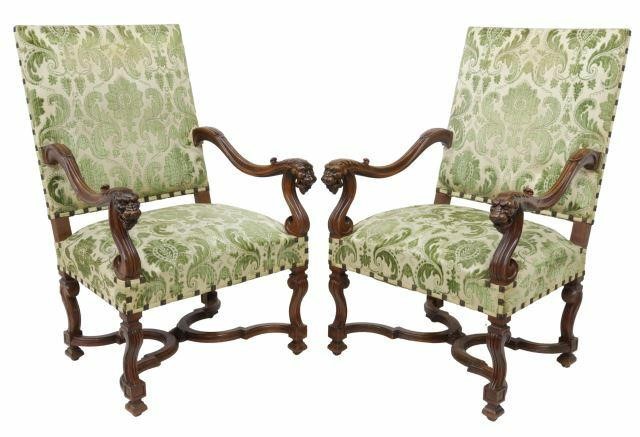 (2) FRENCH LOUIS XIV STYLE WALNUT