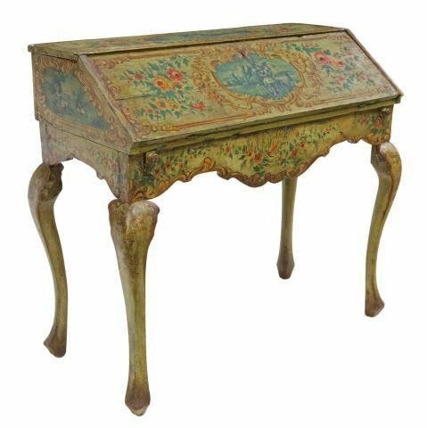 ITALIAN PAINT-DECORATED SLANT-FRONT