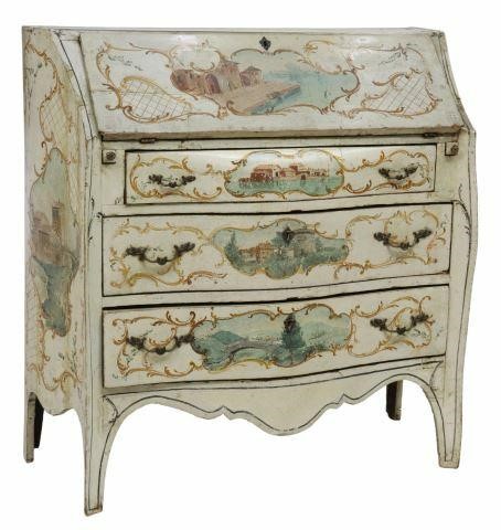 ITALIAN PAINT DECORATED SLANT FRONT 359994