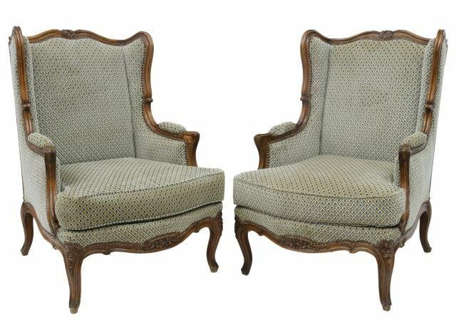 (2) FRENCH LOUIS XV STYLE WINGBACK