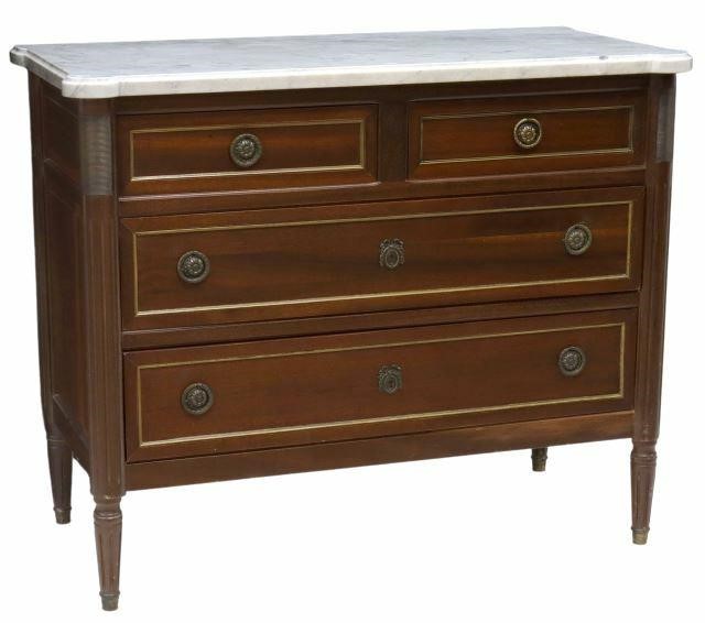 FRENCH LOUIS XVI STYLE MARBLE TOP 3599a3