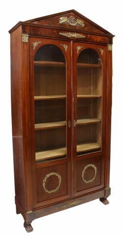 FRENCH EMPIRE STYLE MAHOGANY BOOKCASEFrench 35999c