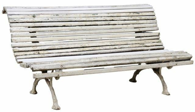 FRENCH SLATTED WOOD CAST IRON 3599b3