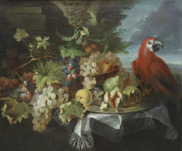 STILL LIFE & PARROT, PIETRO NAVARRO