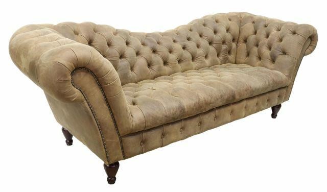 CHESTERFIELD STYLE BUTTON-TUFTED LEATHER