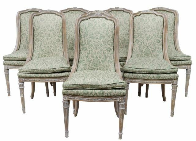  8 LOUIS XVI STYLE UPHOLSTERED 3599ec