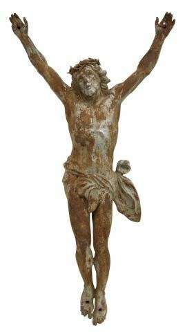 LARGE CAST IRON CORPUS CHRISTI CRUCIFIX