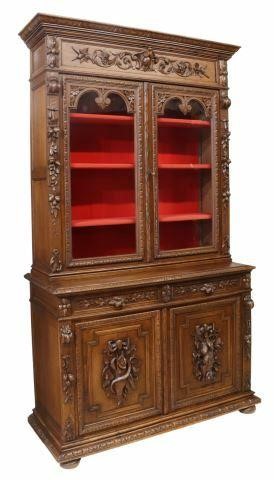 FRENCH HENRI II STYLE CARVED OAK 3599fe