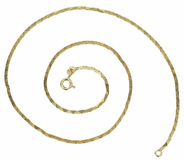 14KT YELLOW GOLD FLAT CHAIN NECKLACE  359a17
