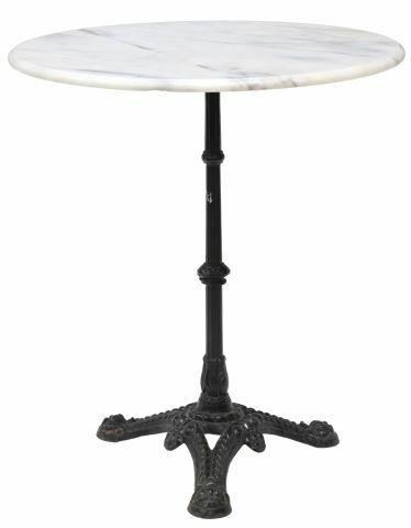 FRENCH MARBLE TOP CAST IRON BISTRO 359a14