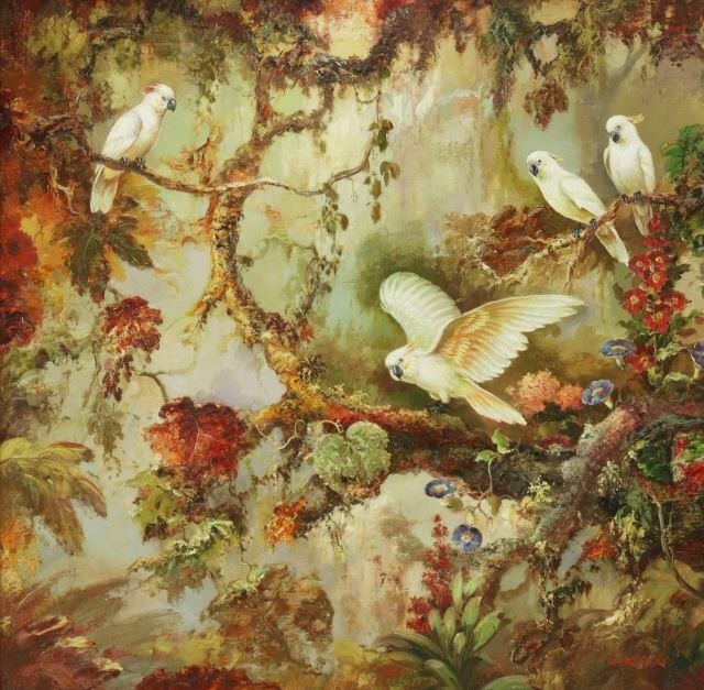 L RICHARD DECORATIVE COCKATOOS 359a27