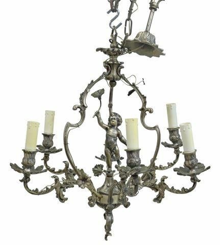 ITALIAN SILVERED CUPID SIX-LIGHT