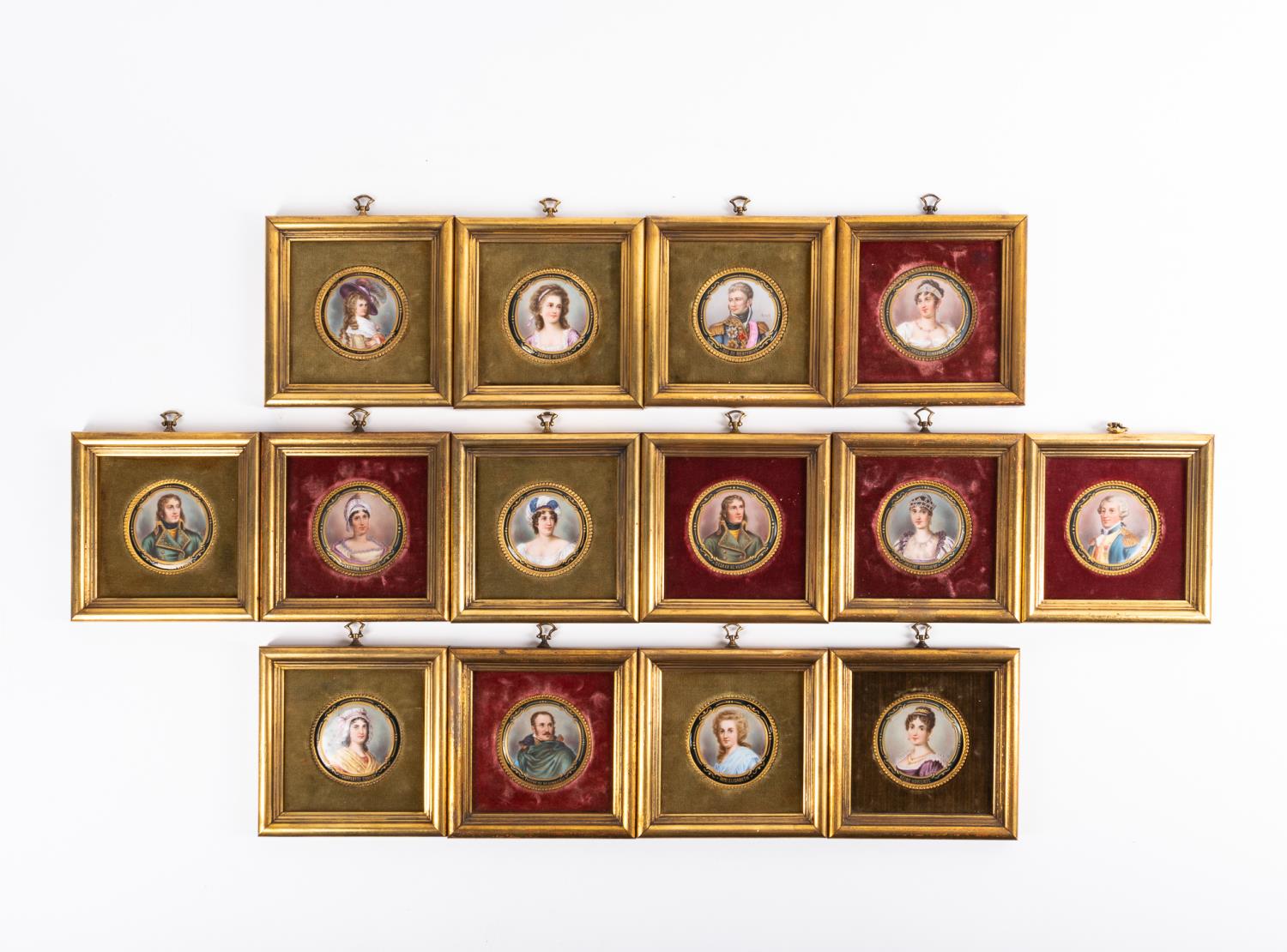 14 SEVRES STYLE MINIATURE PORTRAITS