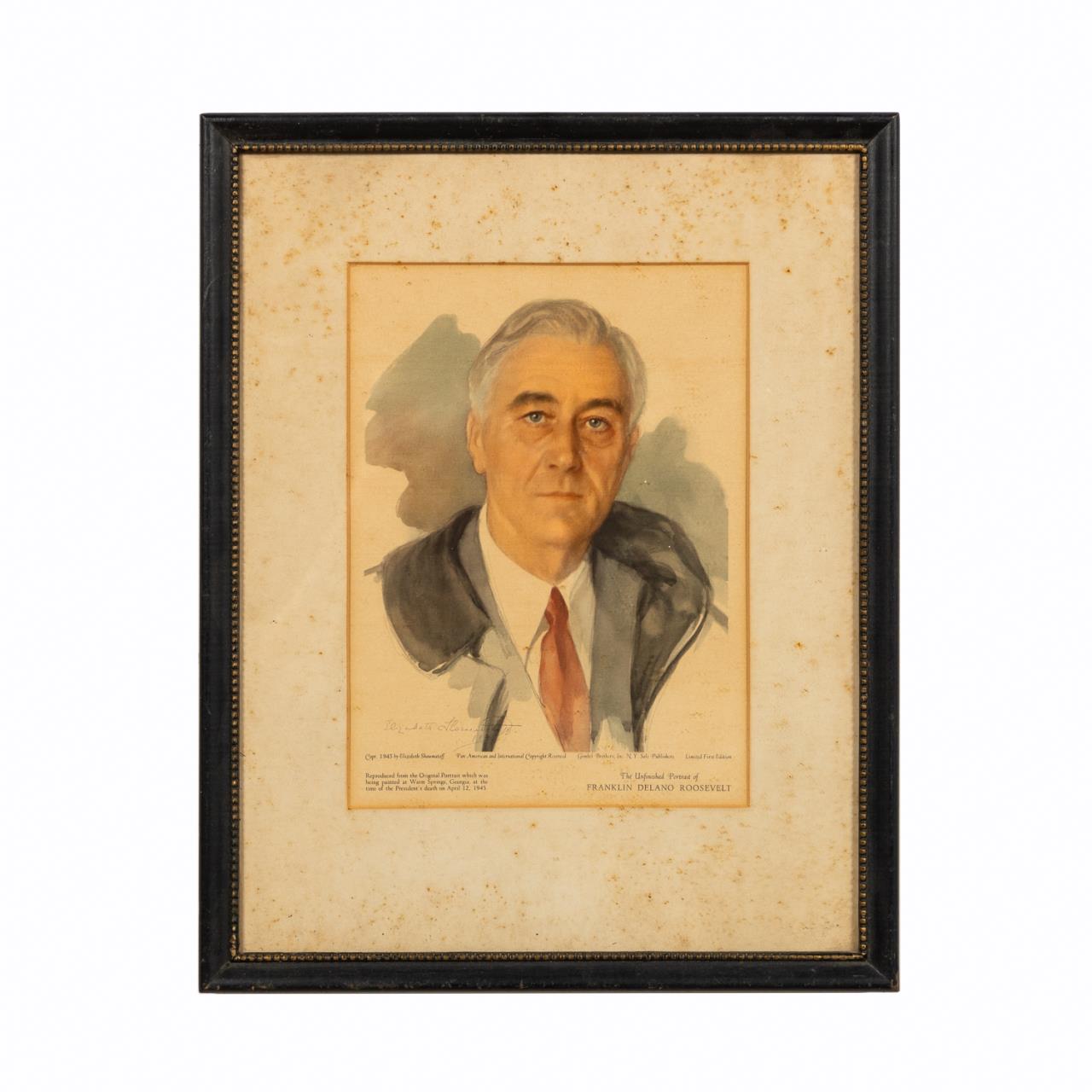 PRINT OF PAINTING OF FDR ELIZABETH 359a76