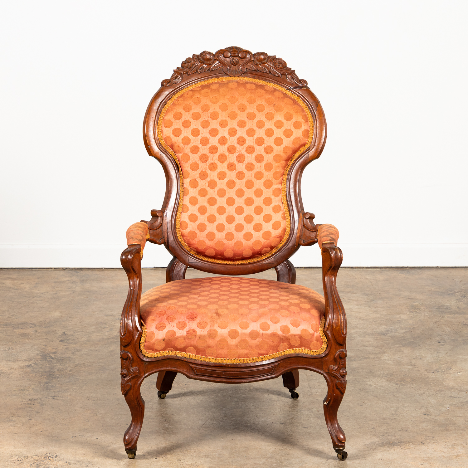 ROCOCO REVIVAL CARVED WALNUT ARMCHAIR 359ace