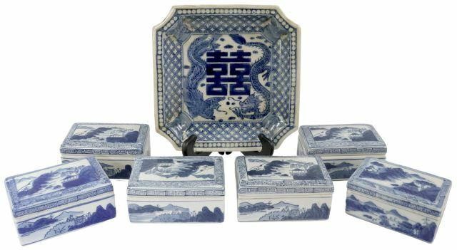  7 CHINESE BLUE WHITE PORCELAIN 359af9