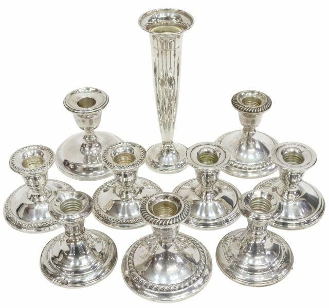  10 WEIGHTED STERLING CANDLEHOLDERS 359b27