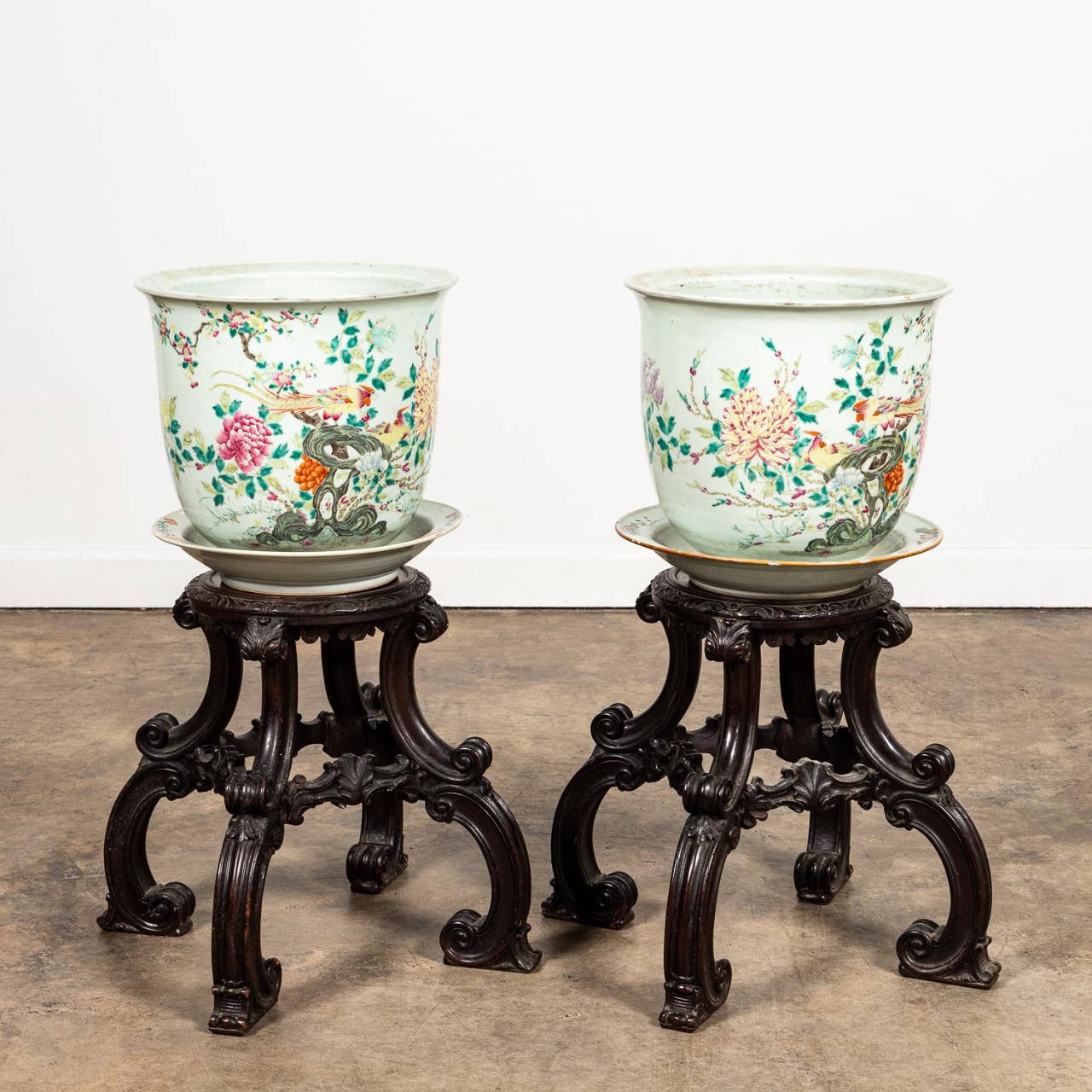 PAIR, CHINESE PORCELAIN PLANTERS