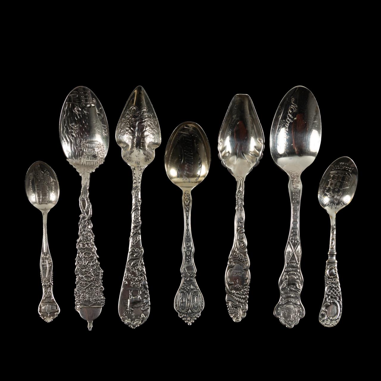 SELECTION OF SILVER SOUVENIR SPOONS  359b65