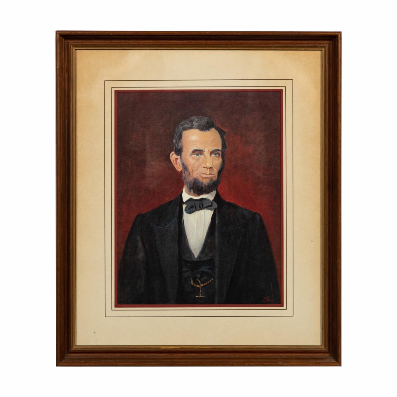 PRINT OF PAINTING OF LINCOLN BY 359c16