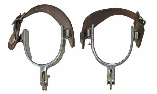 CROCKETT SIGNED COWBOY SPURS pair  359c3f