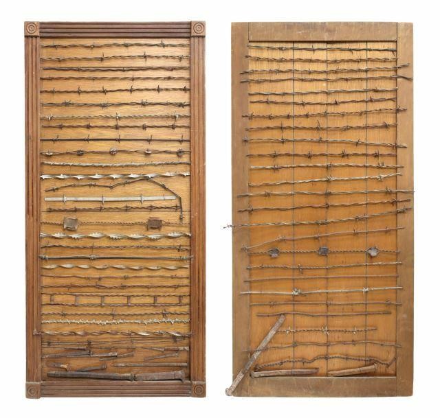  2 TEXAS BARBED WIRE DISPLAY BOARDS lot 359c50