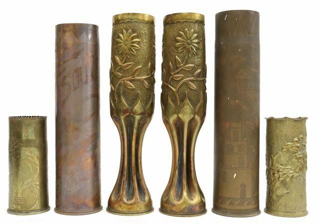  6 WWI ERA TRENCH ART ARTILLERY 359c52